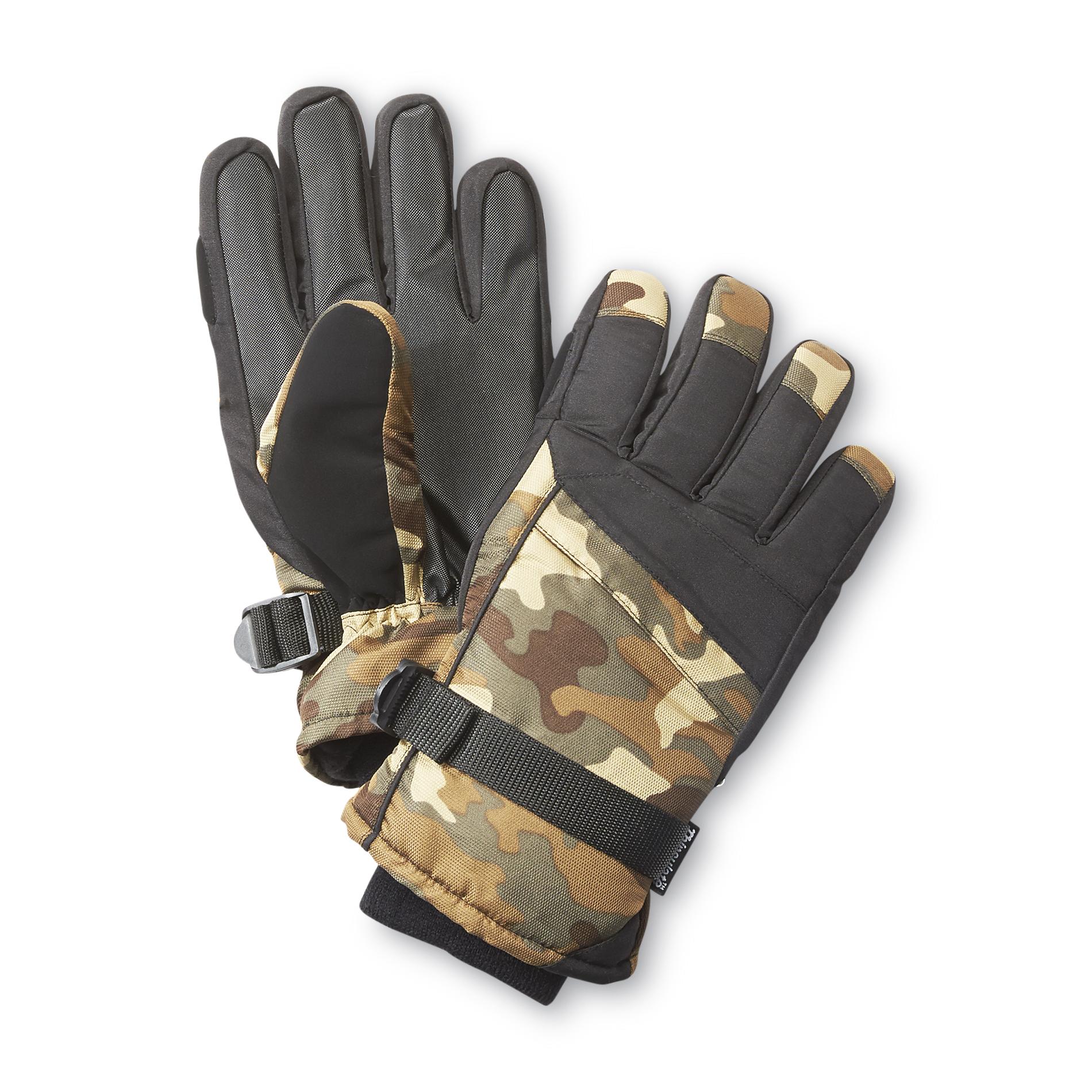 Athletech Men's Thinsulate Fleece Lined Ski Gloves - Camouflage