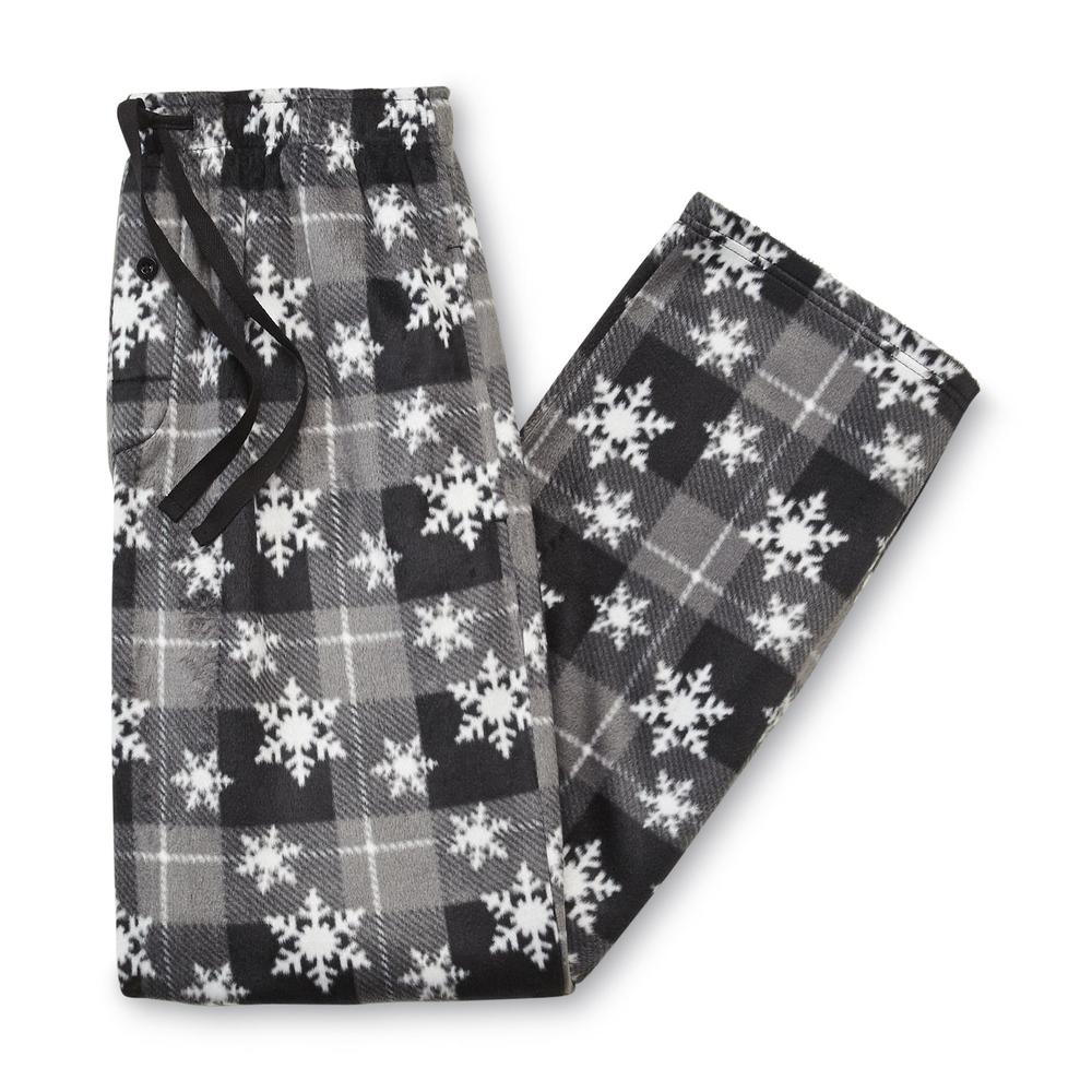 Joe Boxer Men's Fleece Pajama Pants - Plaid Snowflakes