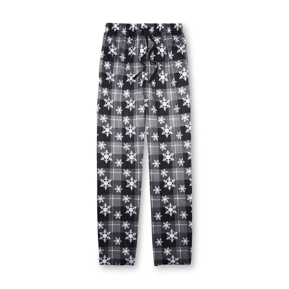 Joe Boxer Men's Fleece Pajama Pants - Plaid Snowflakes