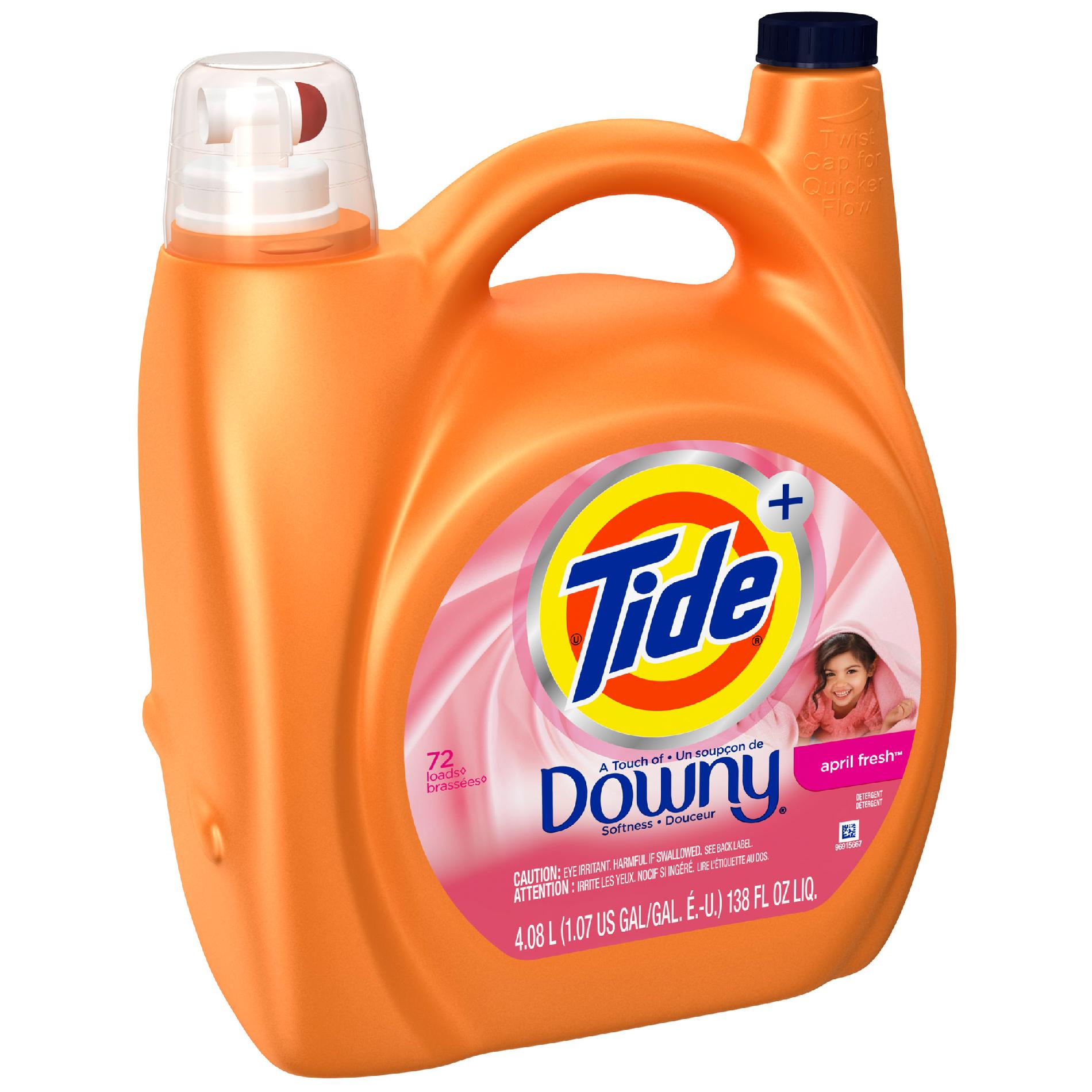 Tide Laundry Detergent, Plus a Touch of Downy Liquid April Fresh Scent