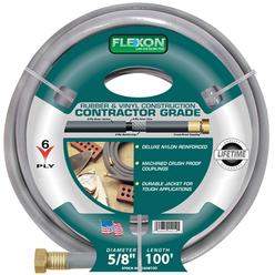 Flexon 7010891 HOSE CONTRACTR 5/8X100' Flexon Pro Series 5/8 in. D X 100 ft. L Heavy Duty Contractor Grade Contractor Grade Hose Gray