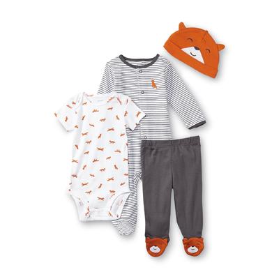 Carter's Newborn Boy's Bodysuit  Sleeper Pajamas  Footed Pants & Hat - Fox
