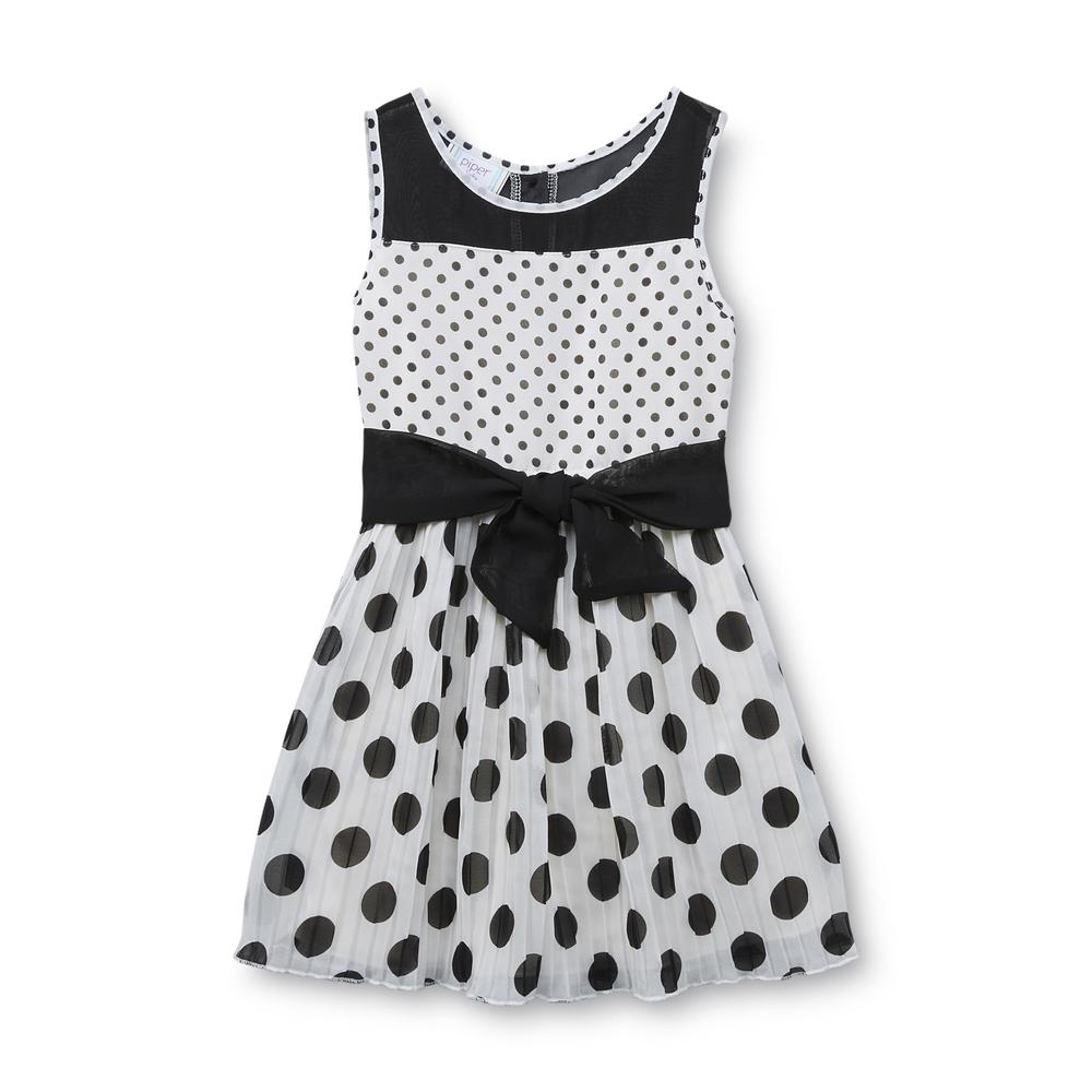 Piper Baby Toddler Girl's Pleated Chiffon Dress - Polka Dots