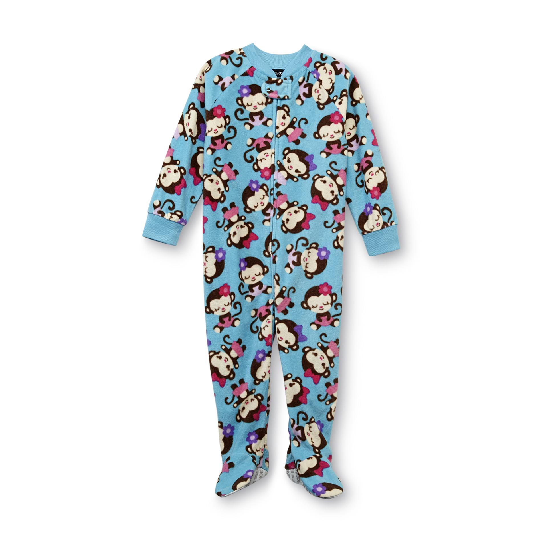 Joe Boxer Infant & Toddler Girl's Fleece Footed Sleeper Pajamas - Monkey