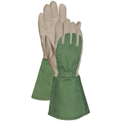 LFS Inc Bellingham C7352XL Thorn-Resistant Gauntlet Gloves, Leather Palm with Canvas Gauntlet, X-Large, Green Canvas/Grey Palm