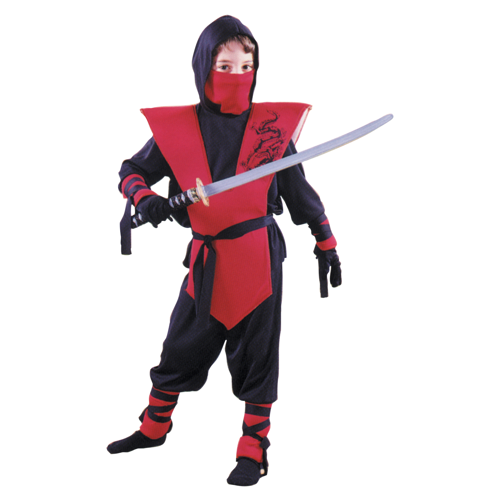 Boys Ninja Complete Red Halloween Costume