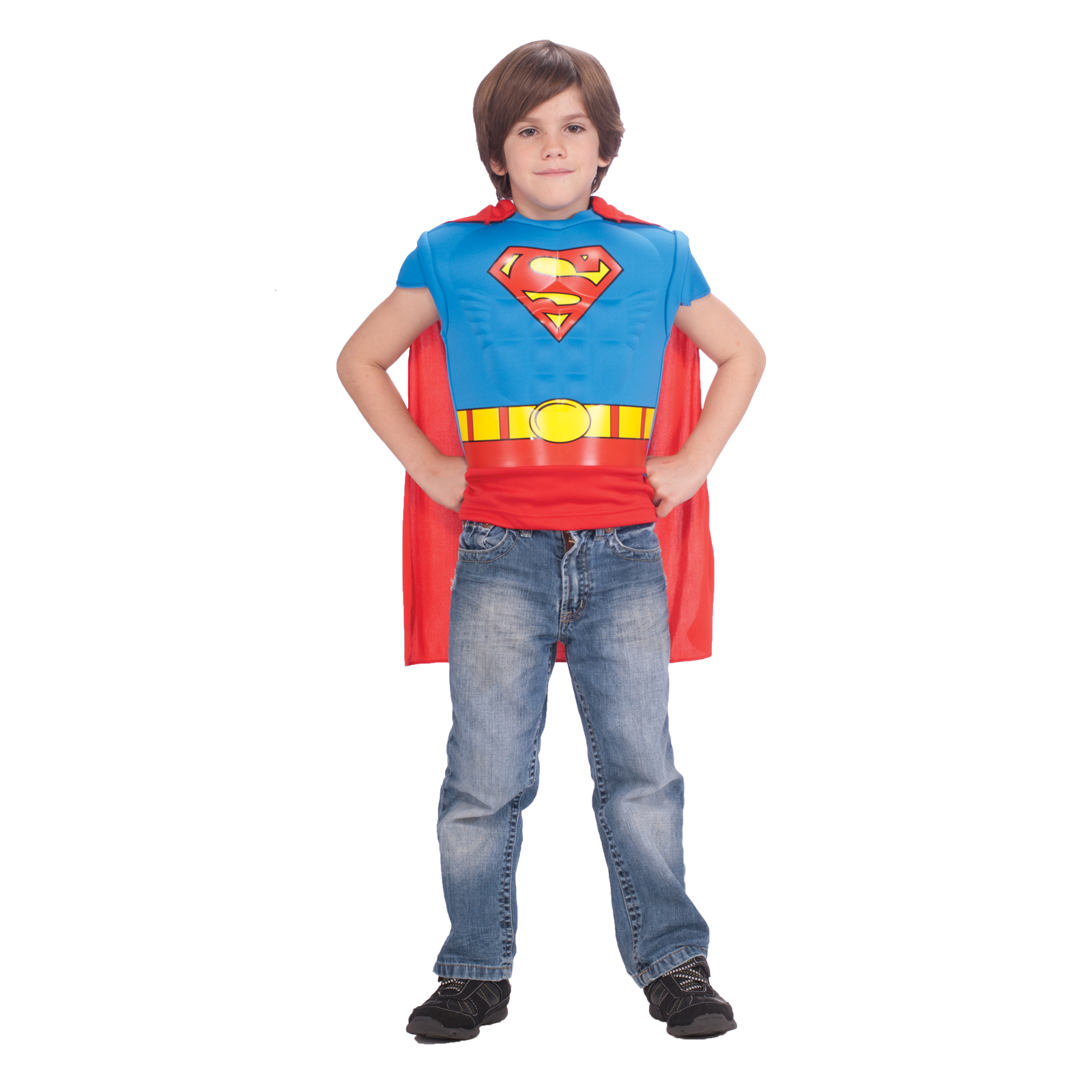 Boys Superman Muscle Shirt Halloween Costume Size: One Size Fits Most
