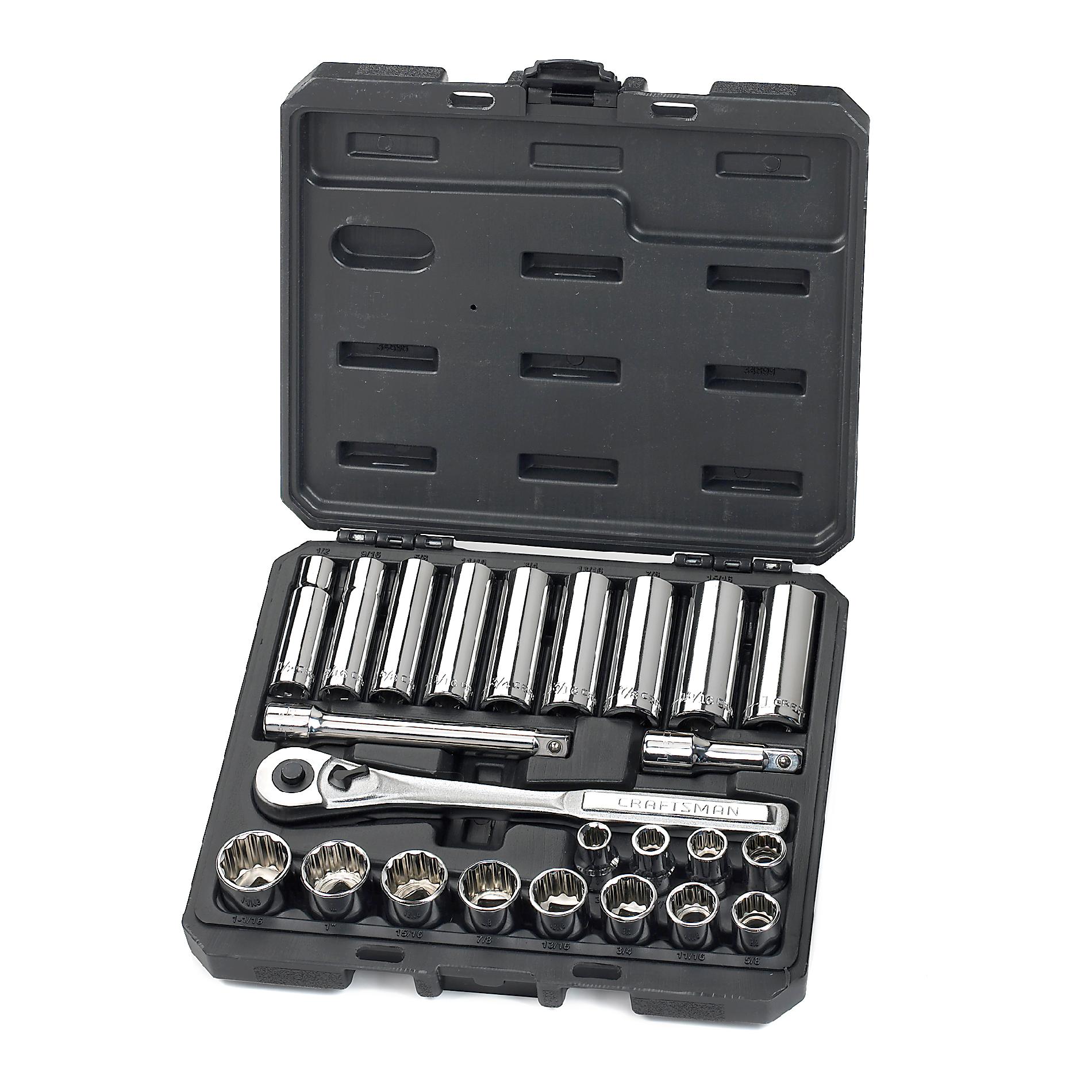 24 Pc Inch 1/2" Socket Set Get a Grip at Sears