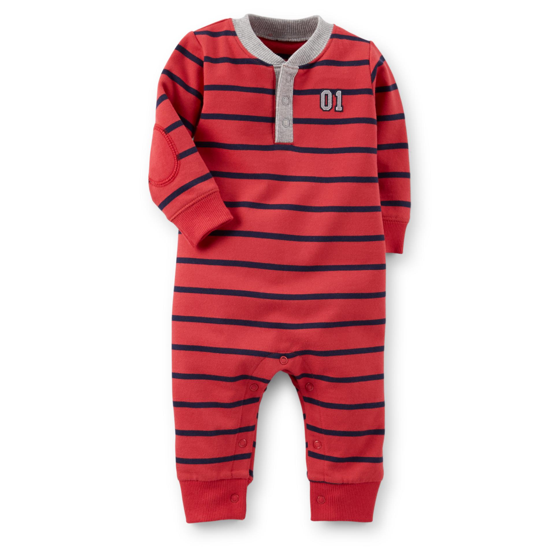 Carter's Newborn & Infant Boy's Striped Henley Jumpsuit - Athletic