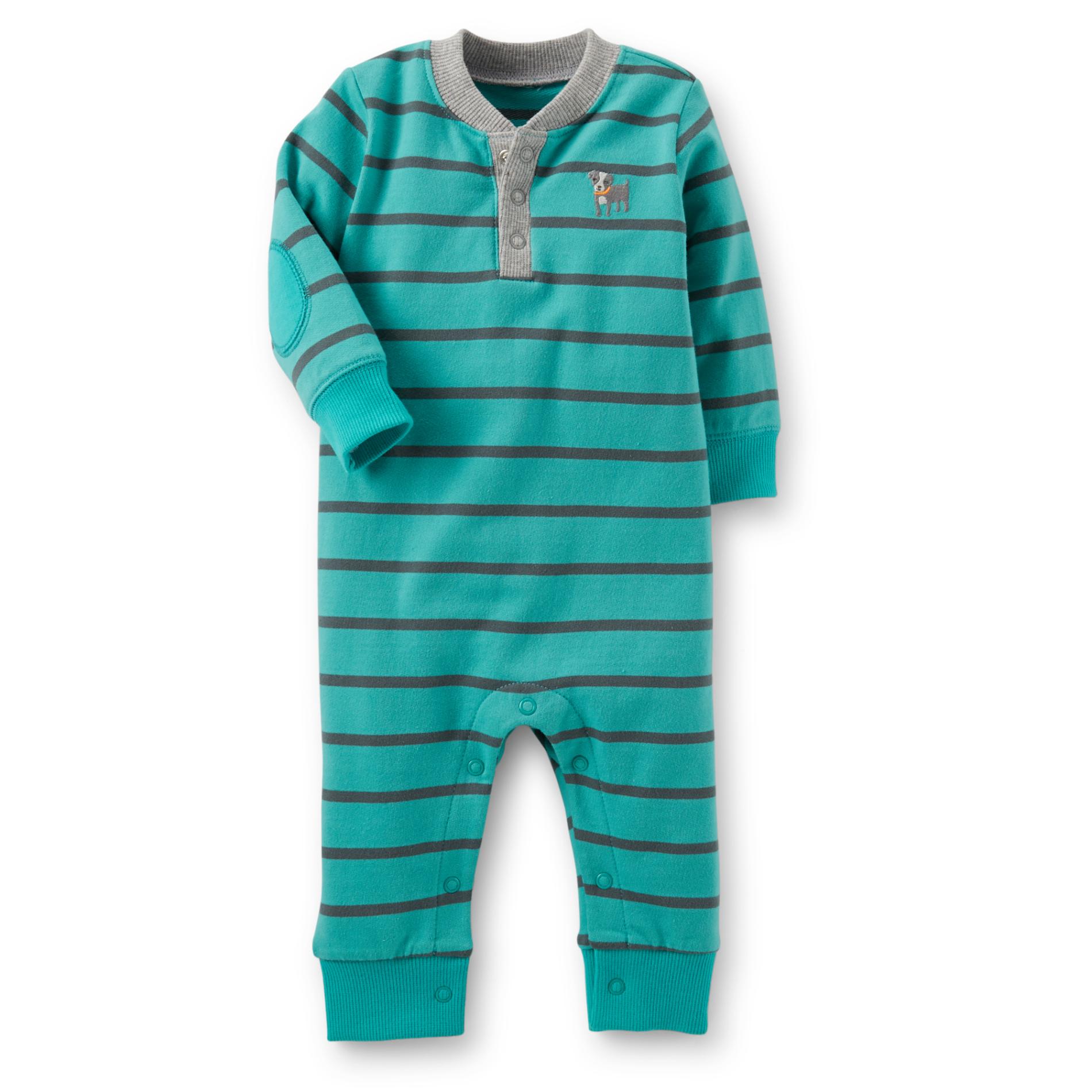 Carter's Newborn & Infant Boy's Striped Henley Jumpsuit - Puppy