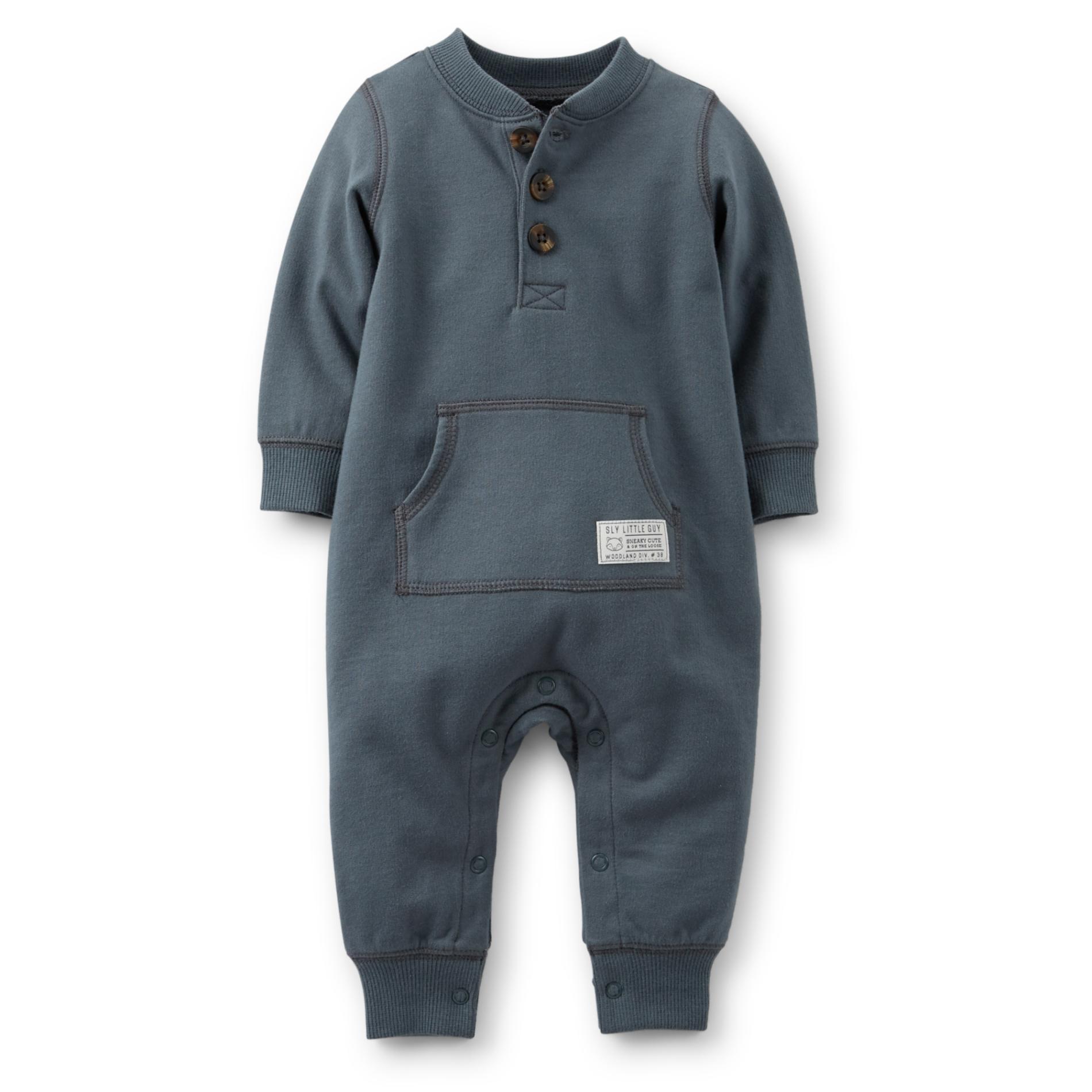 Carter's Newborn & Infant Boy's Henley Jumpsuit - Raccoon