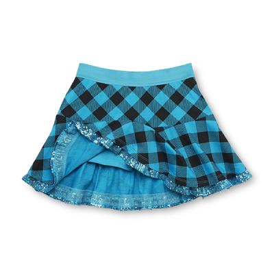 Canyon River Blues Girl's Sequin Scooter Skirt - Checkered