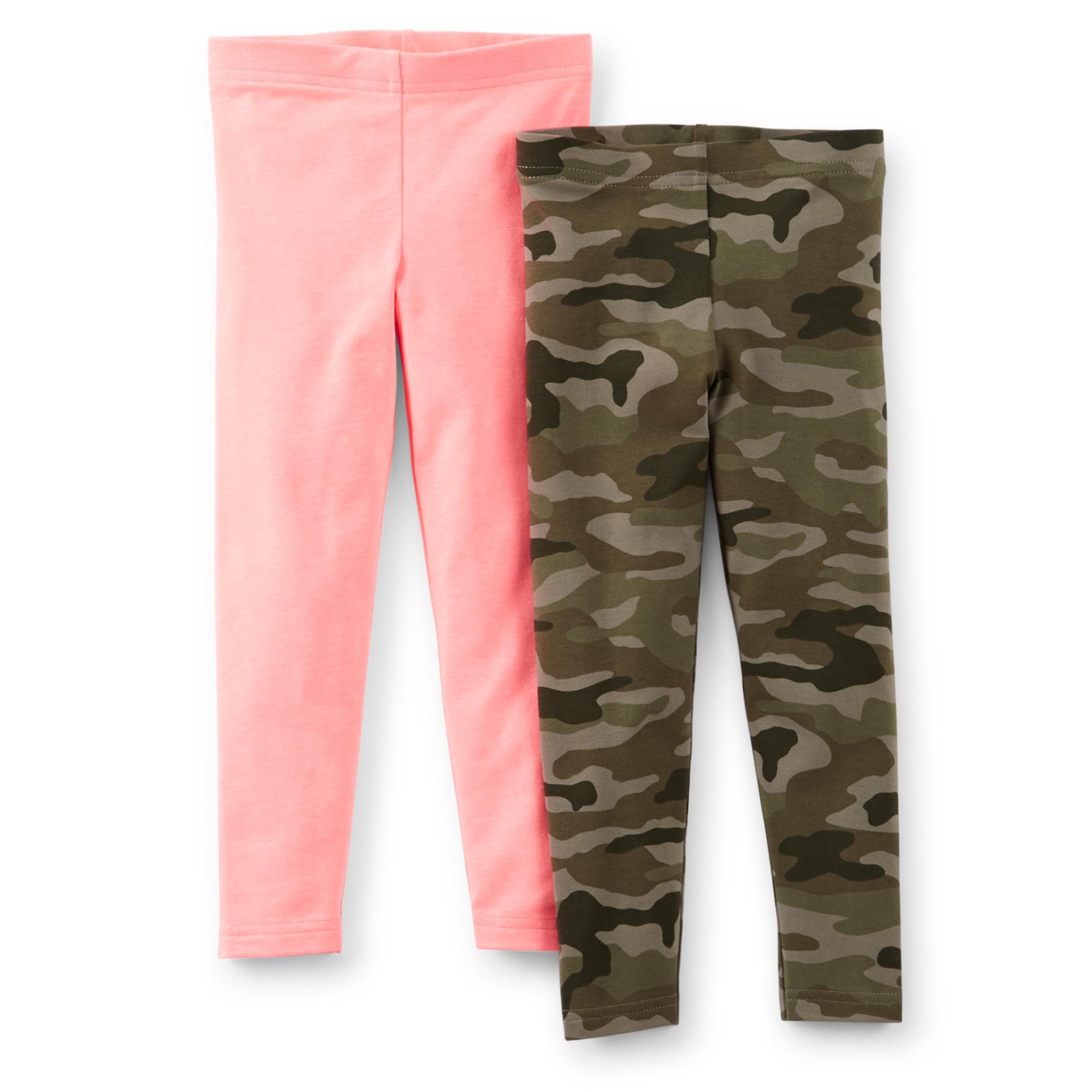 Carter's Girl's 2-Pairs Leggings - Camouflage & Solid