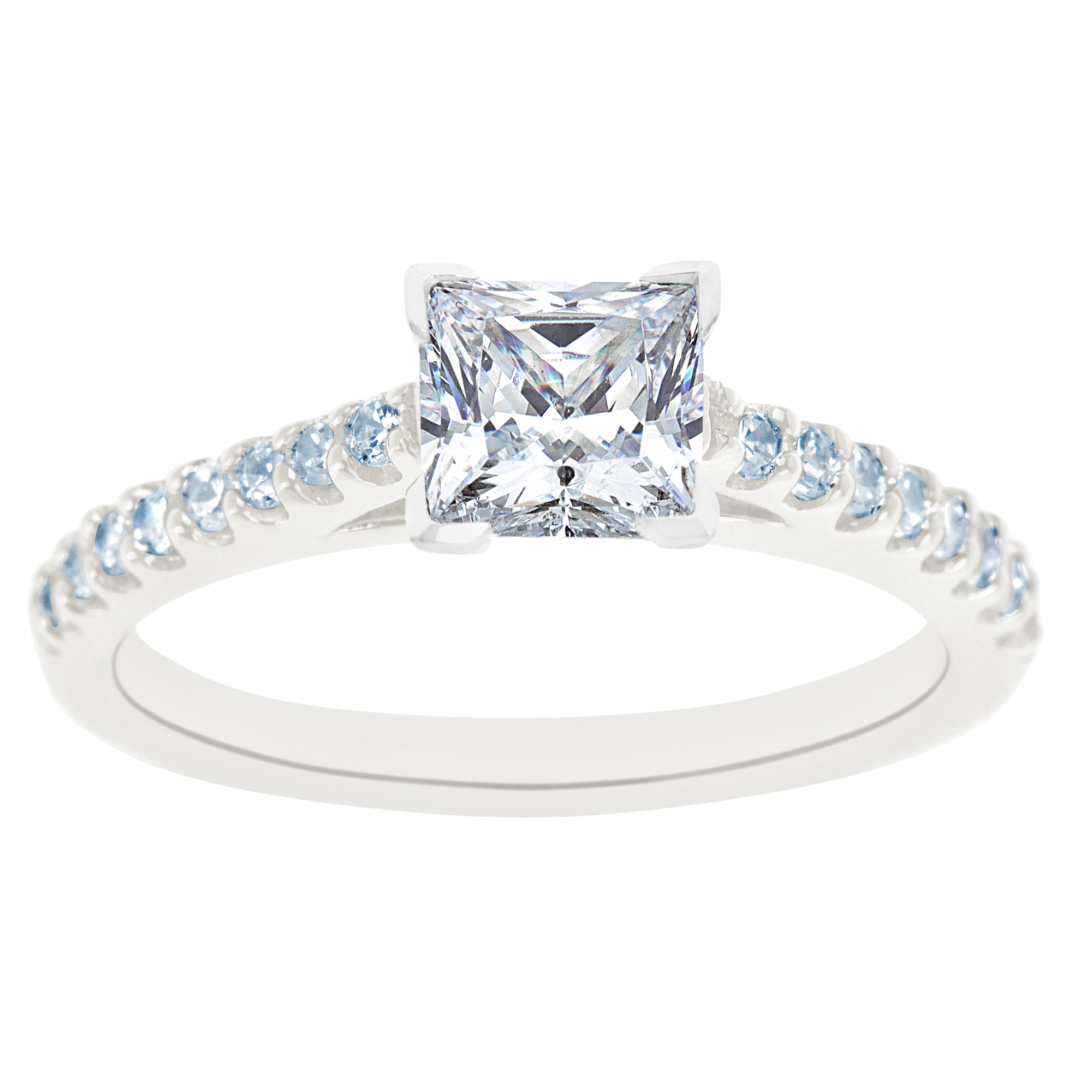 New York City Diamond District 14K White Gold Princess Cut Certified Diamond Engagement Ring, Size: 7 New York City Diamond District 14K White Gold Princess Cut Certified Diamond Engagement Ring, Size: 7