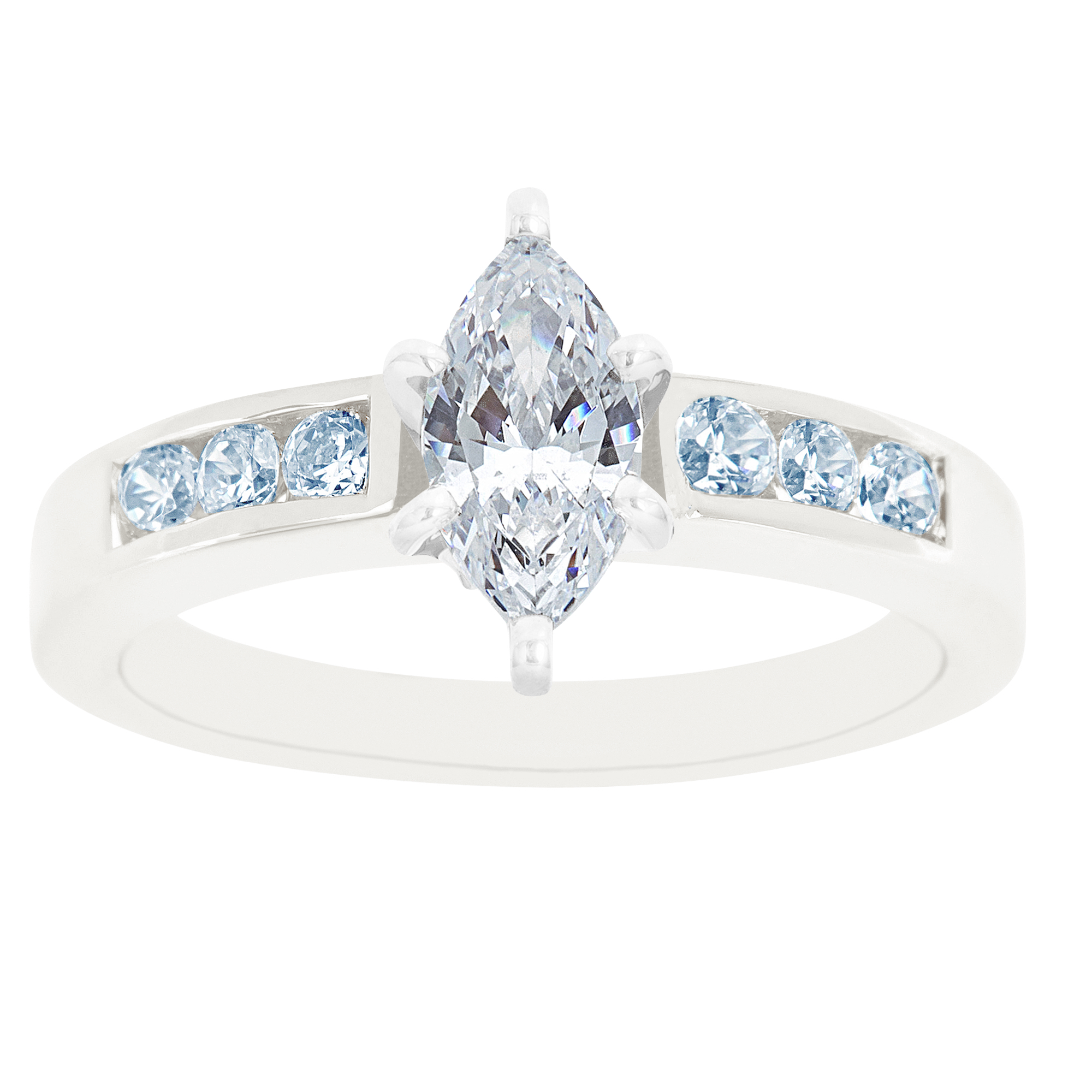New York City Diamond District 14K White Gold Marquise Certified Diamond Engagement Ring, Size: 8 New York City Diamond District 14K White Gold Marquise Certified Diamond Engagement Ring, Size: 8