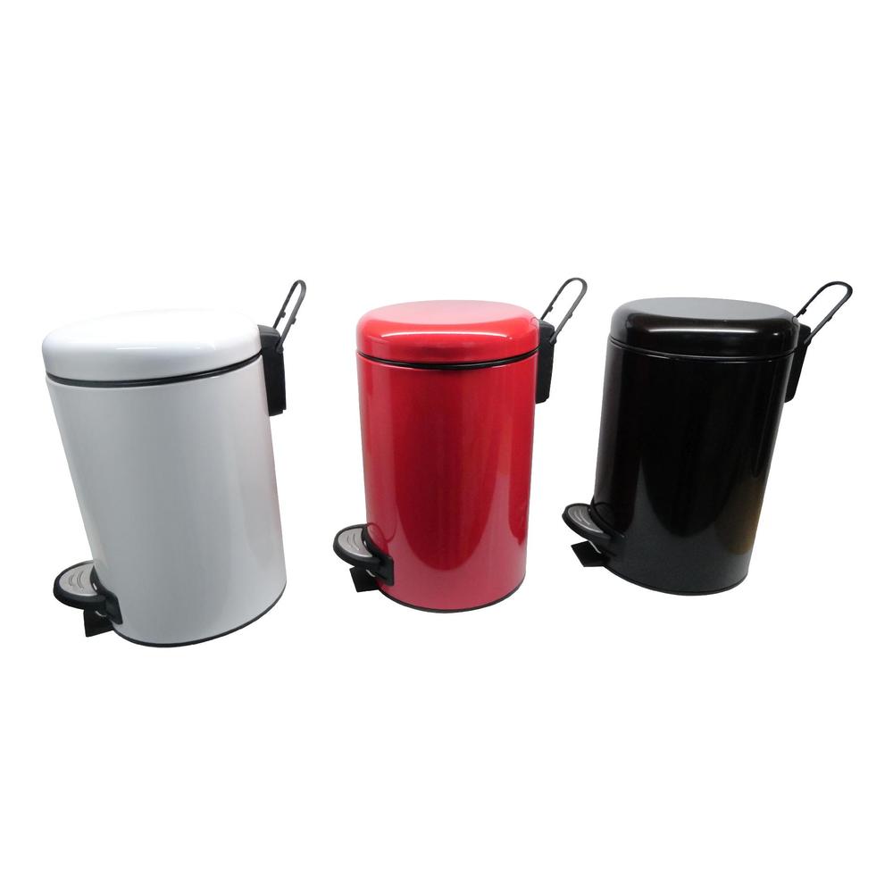 7 Liter Powder Coated Steel Trash Can &#8211; Red