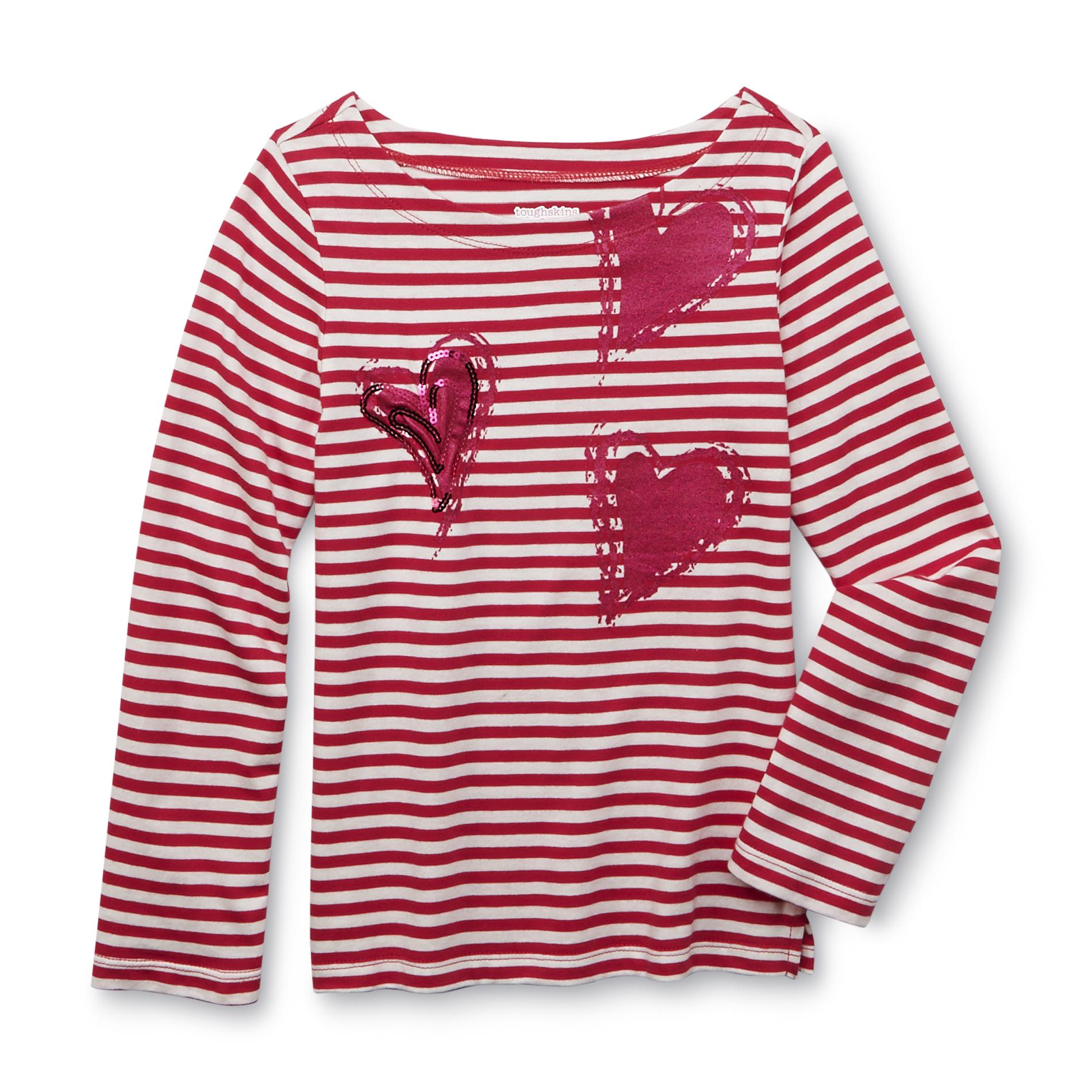 Toughskins Girl's Striped Top - Hearts