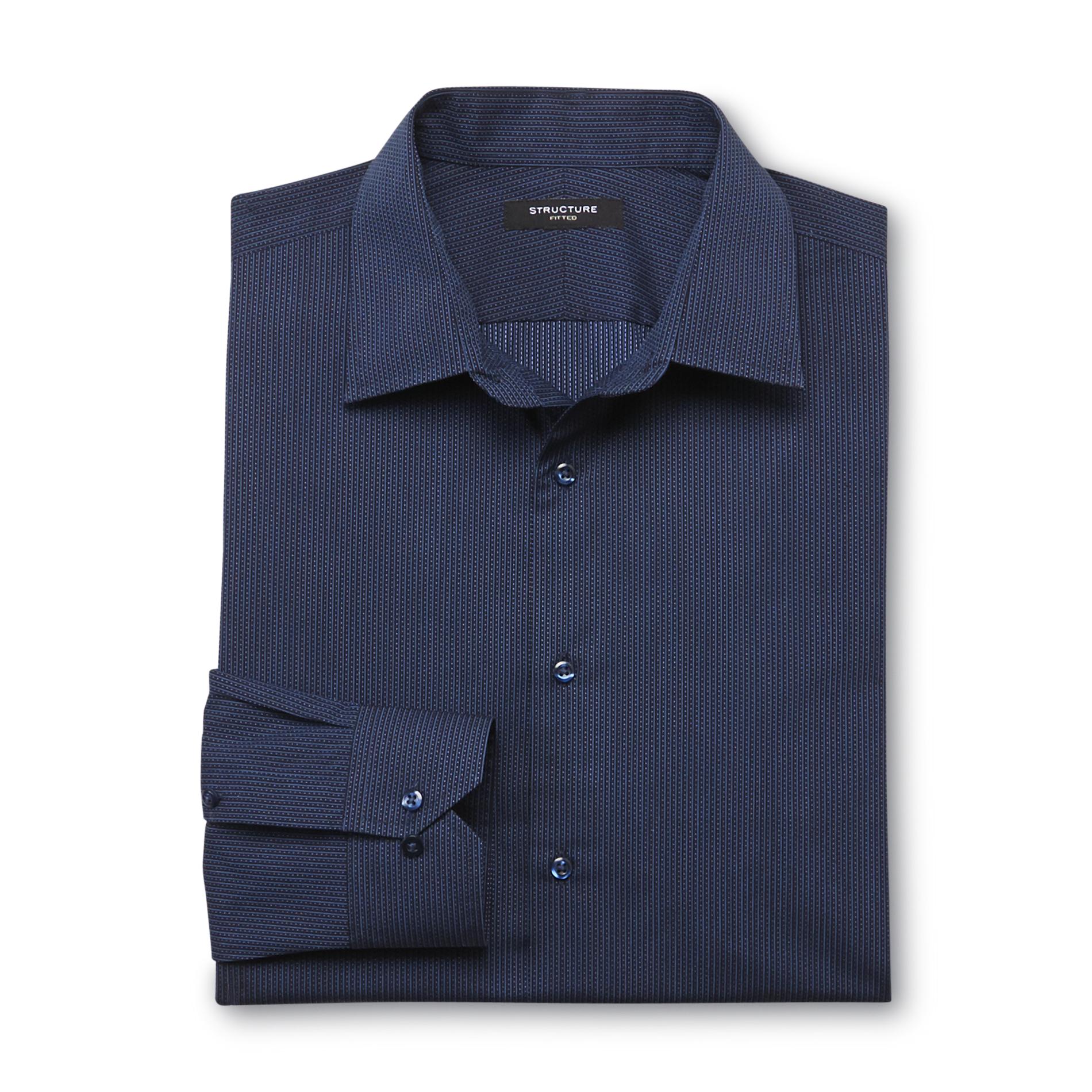 Structure Men's Fitted Dress Shirt - Microdot