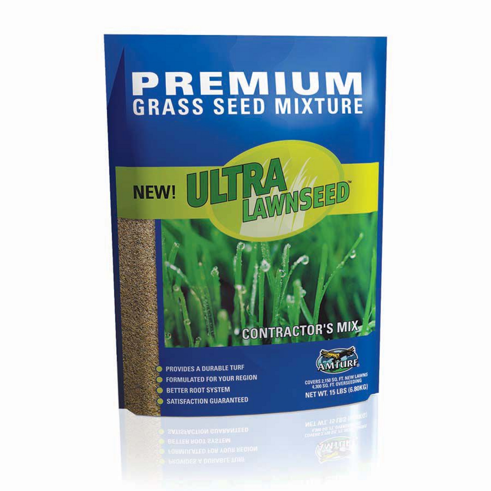 Amturf AMT77018 15 lb. Ultra LawnSeed Contractor’s Mix Grass Seed Amturf AMT77018 15 lb. Ultra LawnSeed Contractor’s Mix Grass Seed