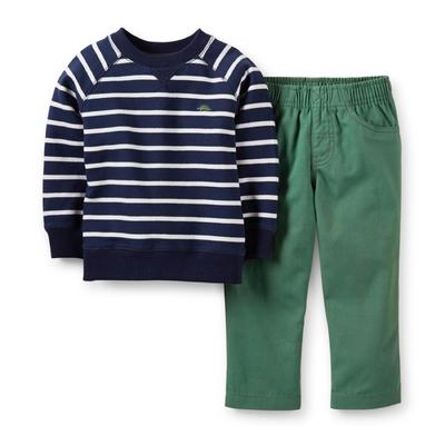 Carter's Newborn & Infant Boy's Sweatshirt & Woven Pants - Striped