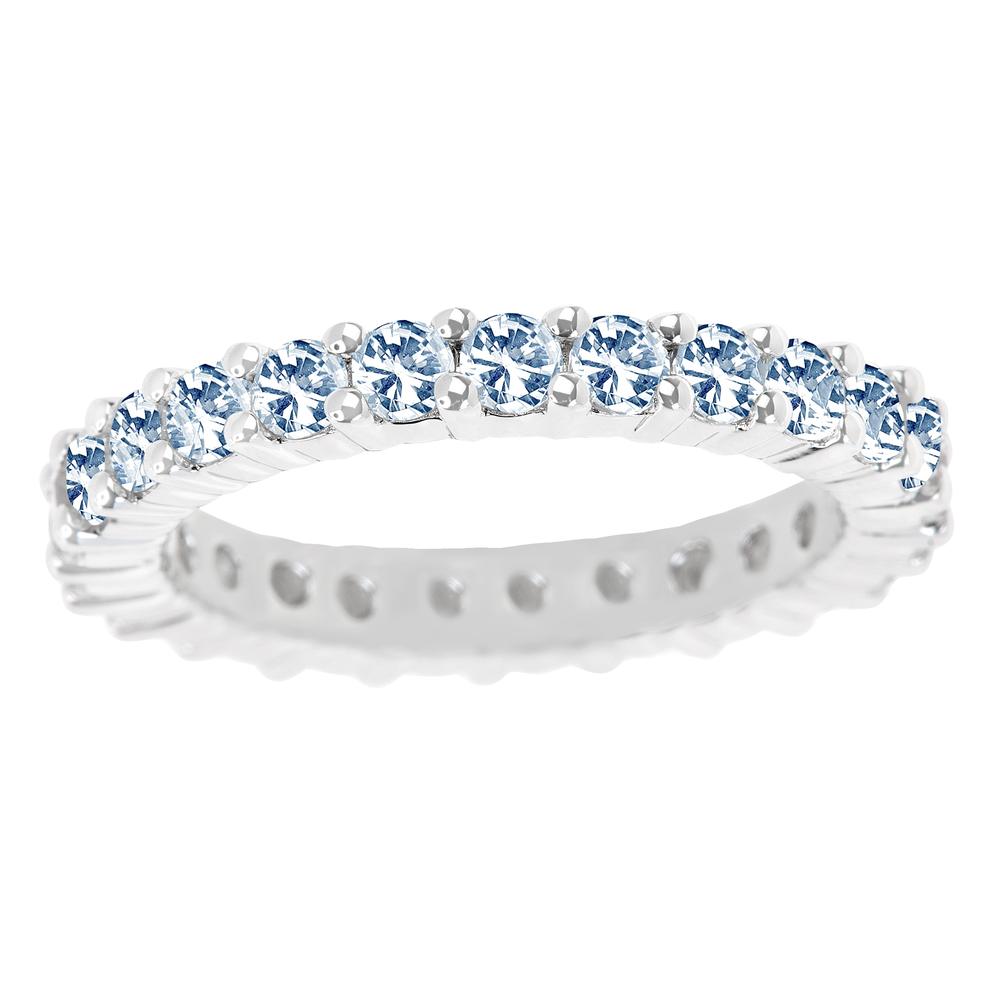 New York City Diamond District 14KT White Gold Shared Prong Eternity Band
