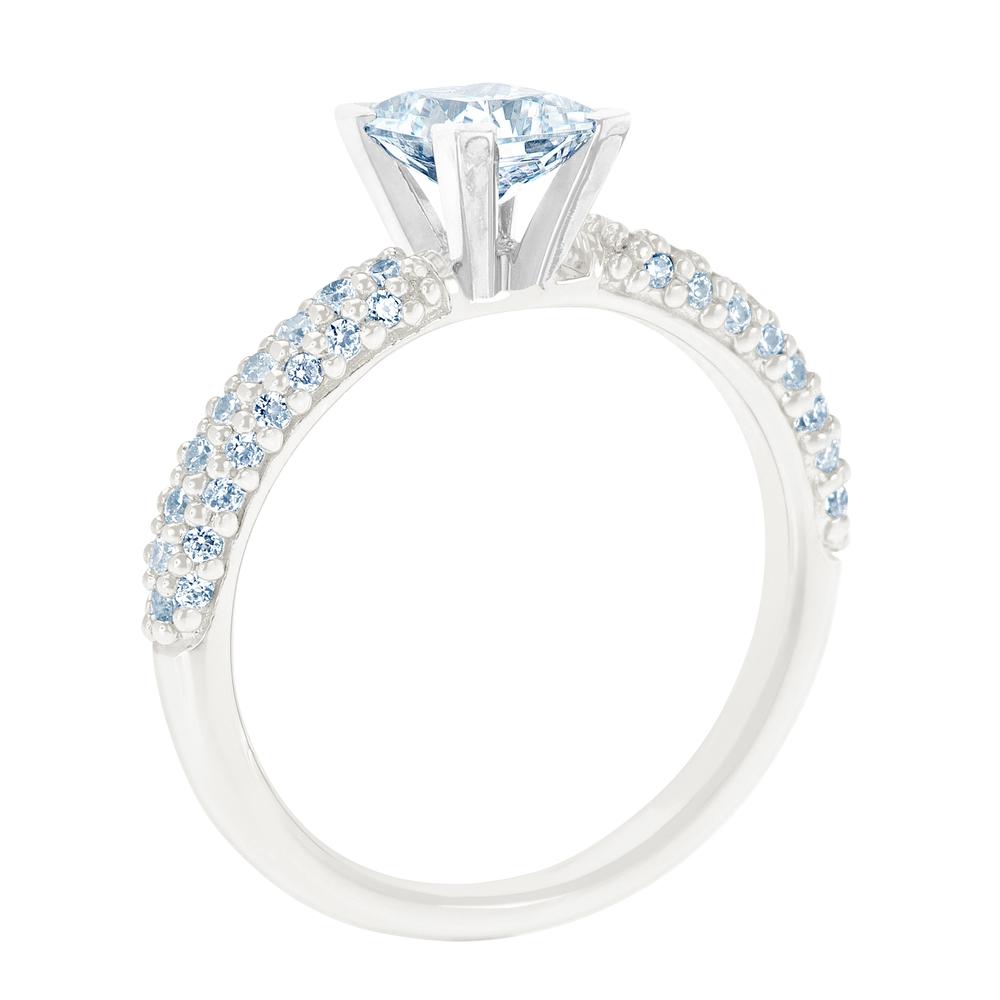 New York City Diamond District 14K White Gold Princess Cut Certified Diamond Engagement Ring