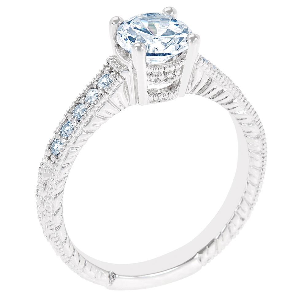New York City Diamond District 14K White Gold Certified Diamond Engagement Ring