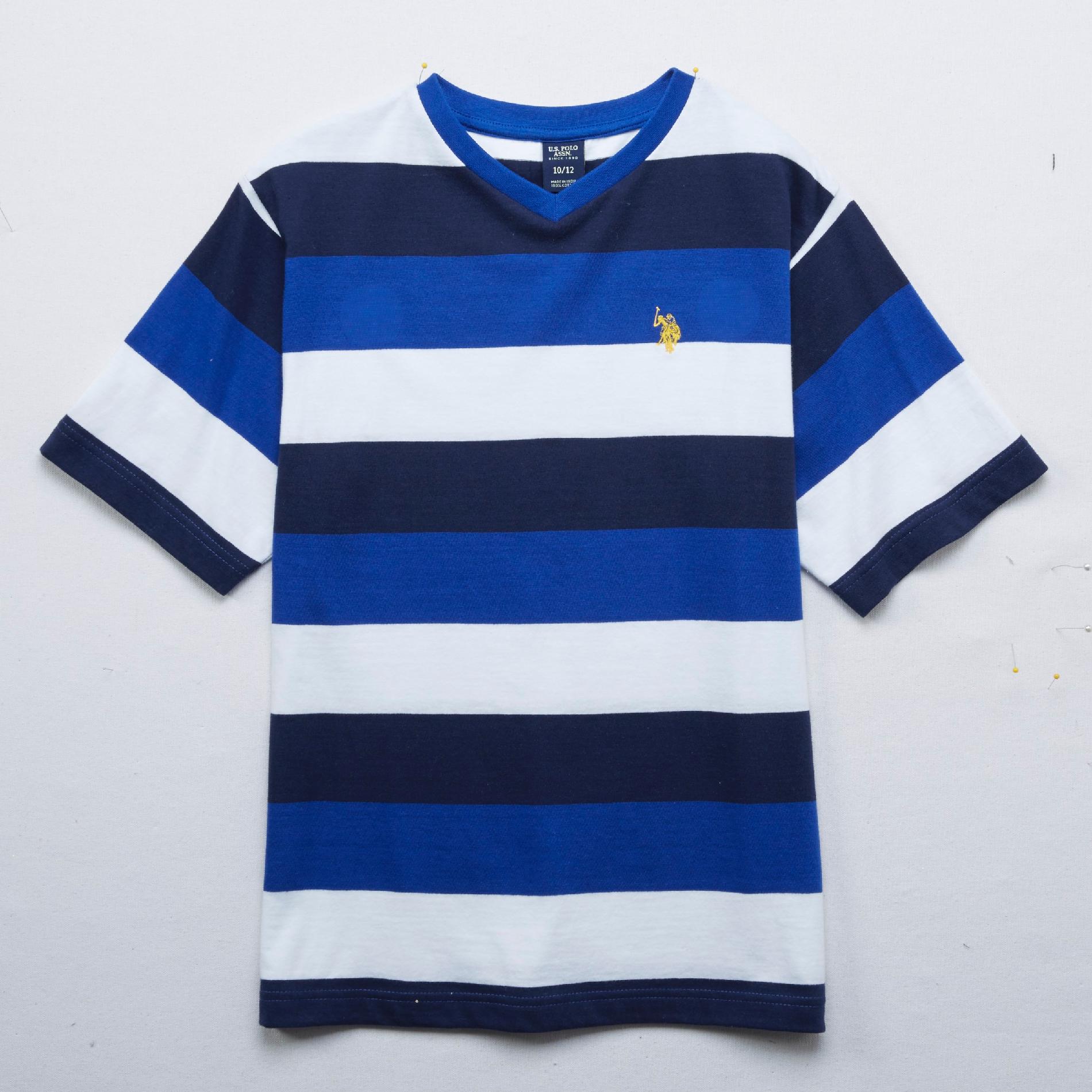 U.S. Polo Assn. Boy's Jersey T-Shirt - Rugby Stripe