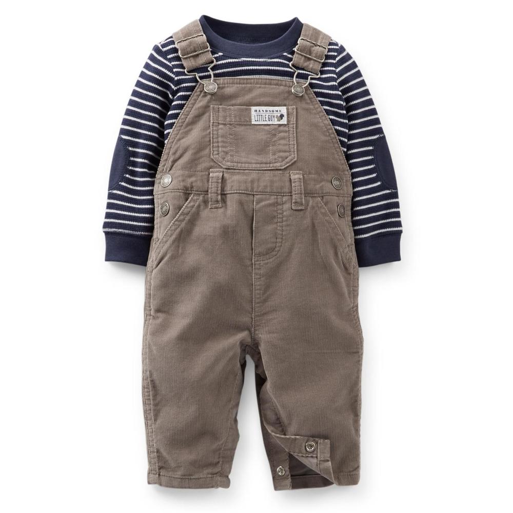 Carter's Newborn & Infant Boy's Thermal Shirt & Corduroy Overalls