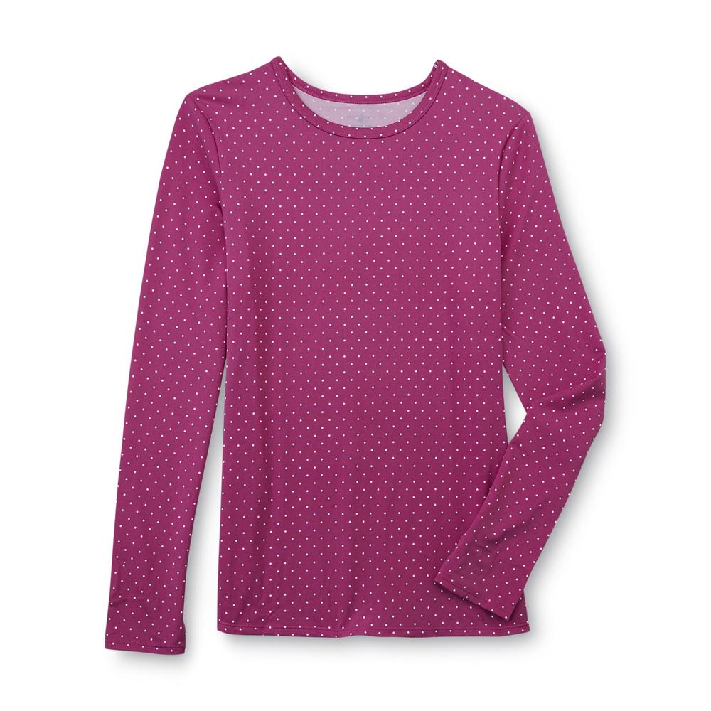 Jaclyn Smith Women's Cuddle Ups Scoop-Neck Stretch Top - Polka Dots