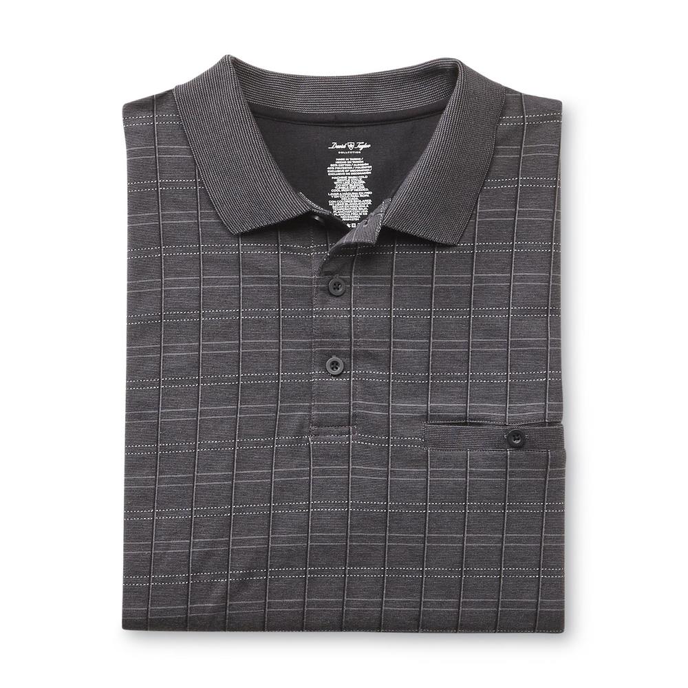 David Taylor Collection Men's Textured Jacquard Polo Shirt - Windowpane
