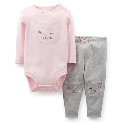 Carter's Newborn & Infant Girl's Bodysuit & Pants - Kitties