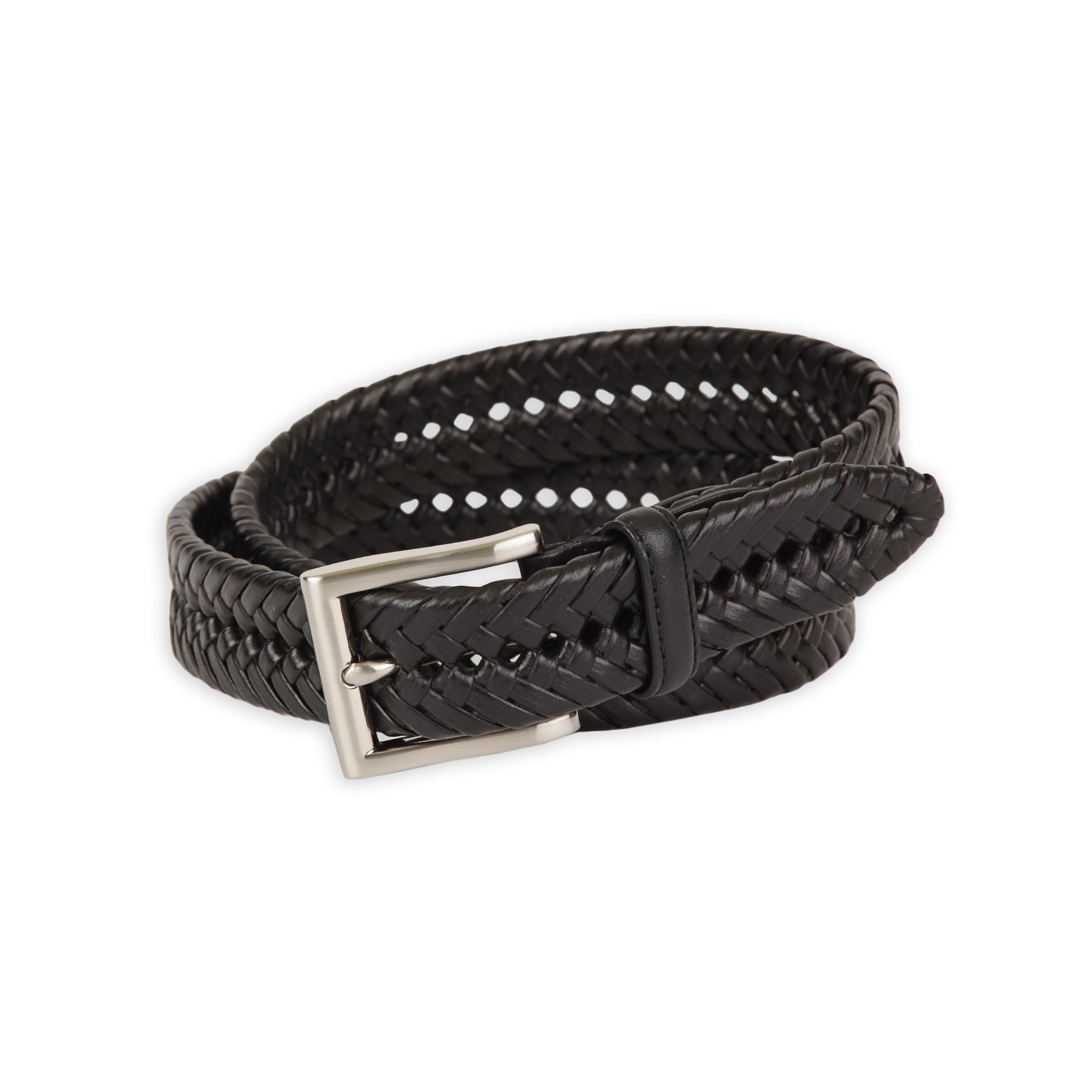 David Taylor Collection Men's Woven Leather Belt