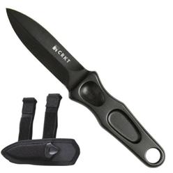 CRKT Sting Fixed Blade Knife with Sheath: Everyday Carry Boot Knife, Double Edged Powder Coated Stainless Steel, Contoured Handl
