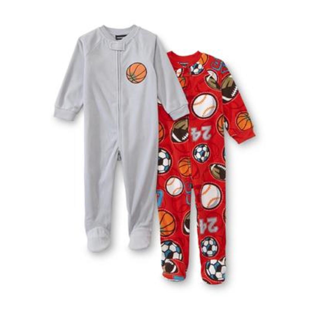 Joe Boxer Newborn  Infant & Toddler Boy's 2-Pairs Footed Pajamas - Sports