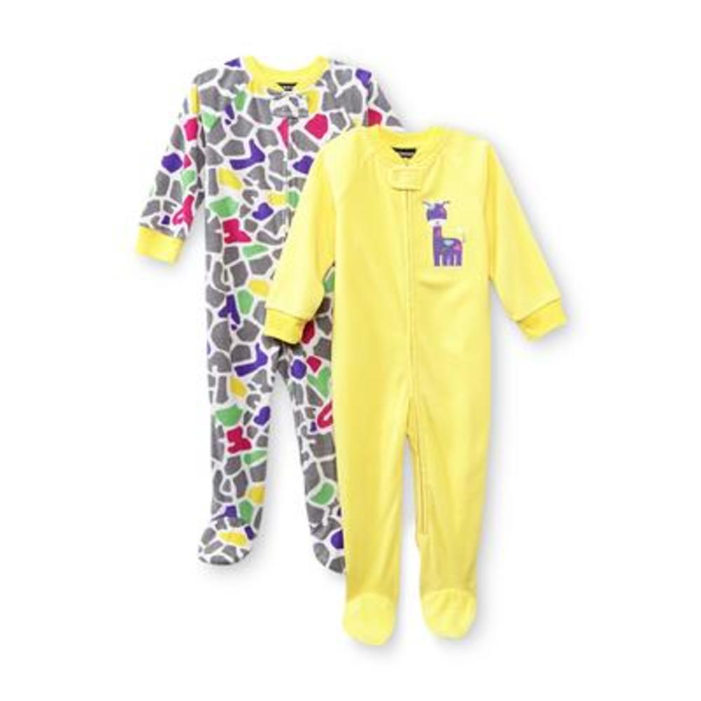 Joe Boxer Infant & Toddler Girl's 2-Pack Footed Sleeper Pajamas - Giraffe