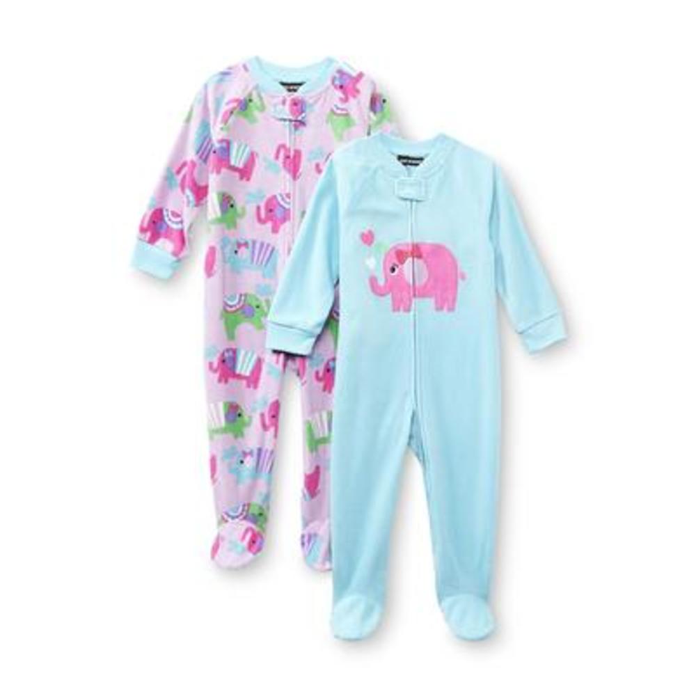 Joe Boxer Infant & Toddler Girl's 2-Pack Footed Sleeper Pajamas - Elephant