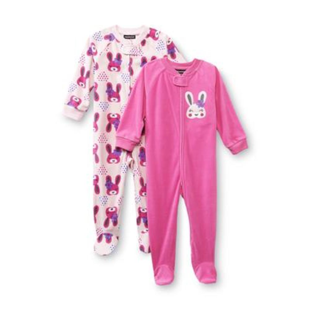 Joe Boxer Infant & Toddler Girl's 2-Pack Footed Sleeper Pajamas - Bunny