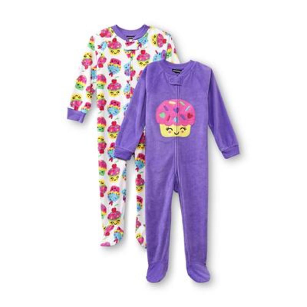 Joe Boxer Infant & Toddler Girl's 2-Pack Footed Sleeper Pajamas - Cupcake
