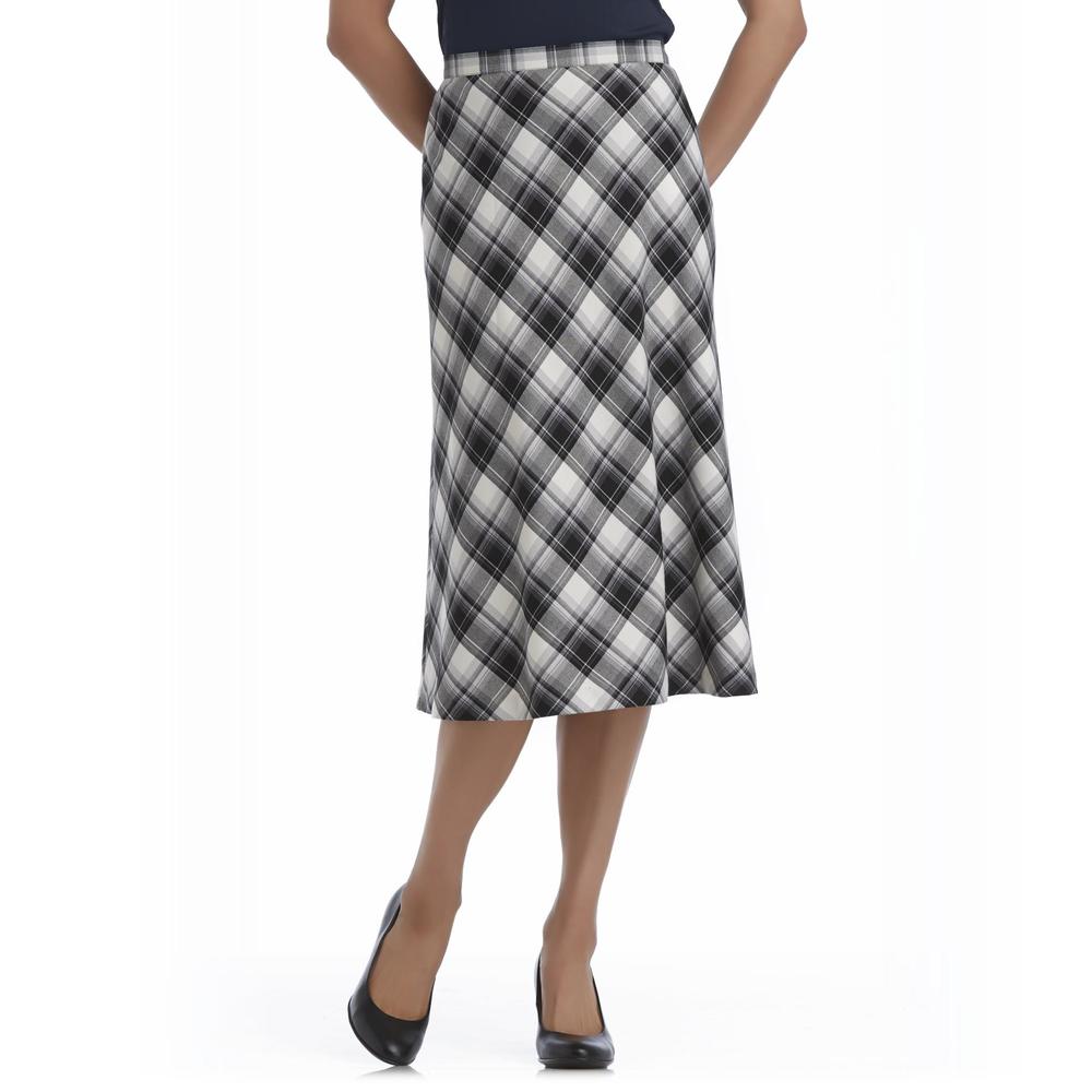 Basic Editions Women's Woven Skirt - Plaid