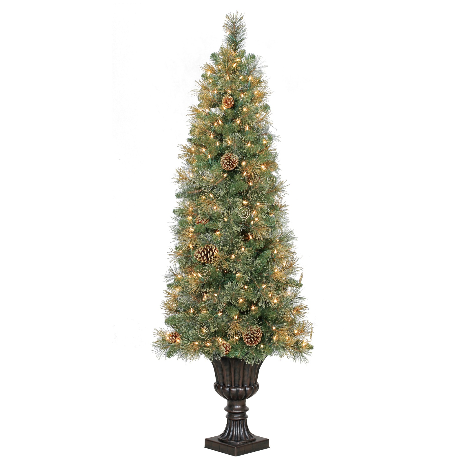 Hallmark 5.5' Christmas Grand Balsam Glitter Cashmere Decorated Potted Tree