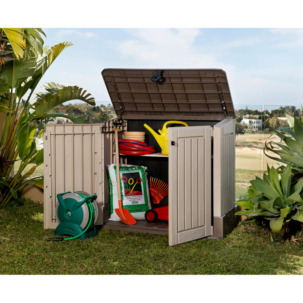 Keter 17197662 Store It Out Midi Outdoor All Weather Patio 4 x 2 ft. Resin Storage Shed