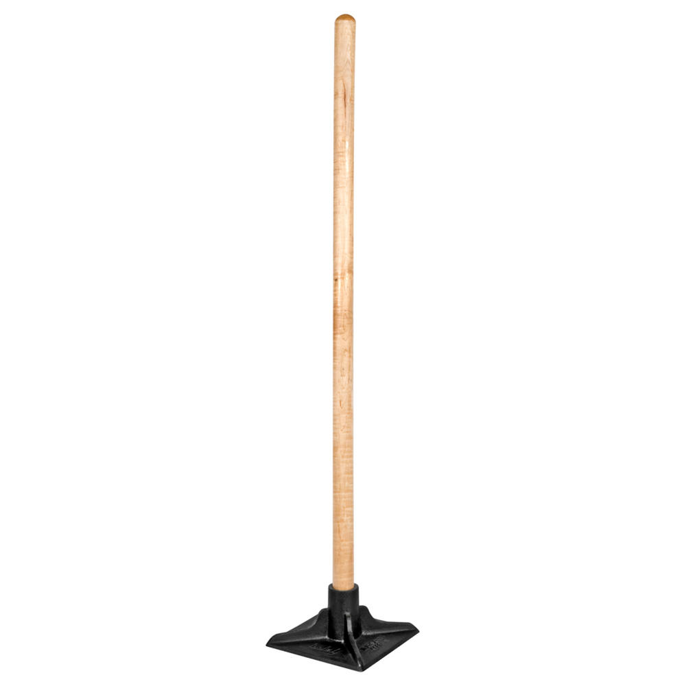 Ludell 50080 8 in. x 8 in. Steel Tamper with 48 in. Ash Wood Handle