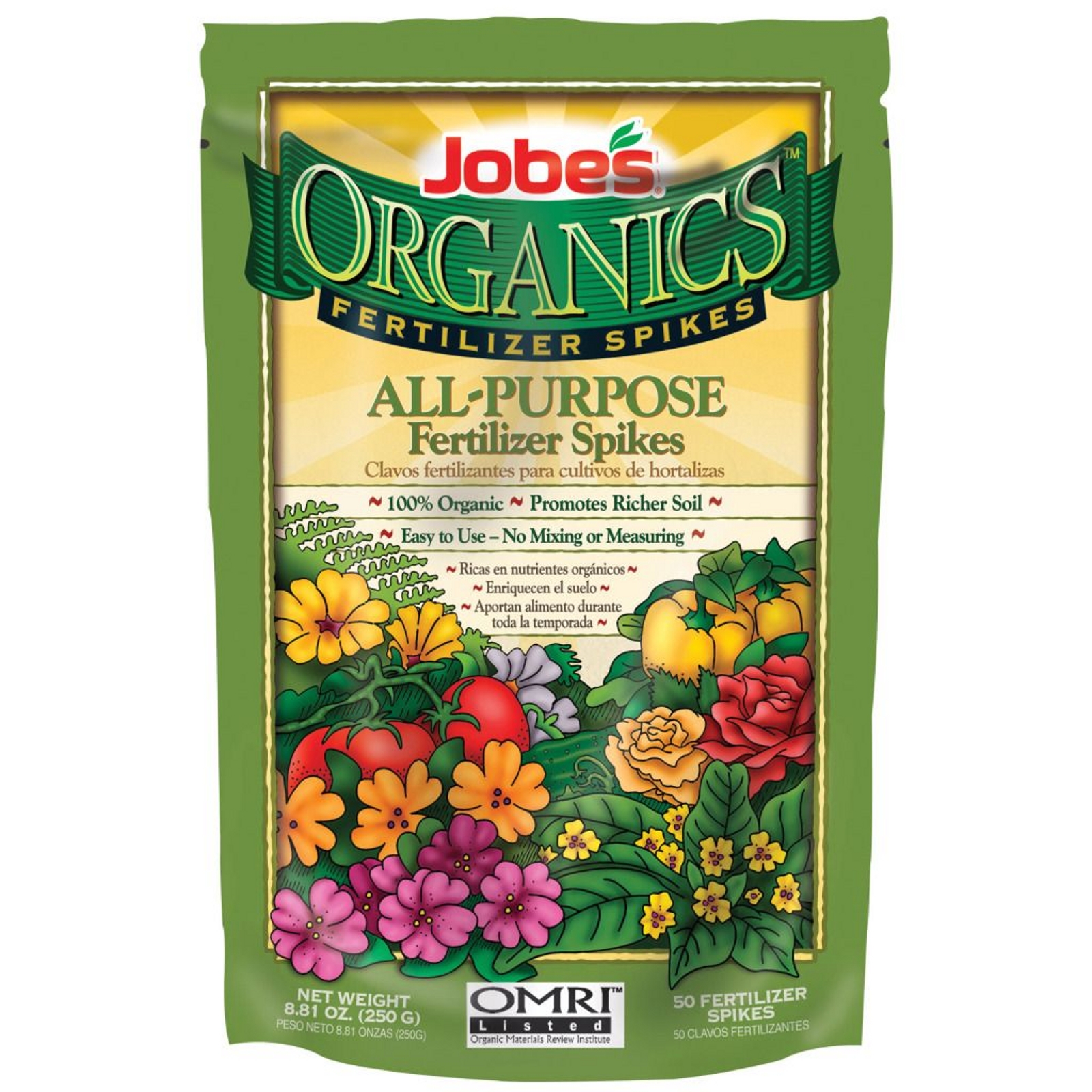 Jobes EGP06528 Organic All Purpose Fertilizer Spikes - 50 pack