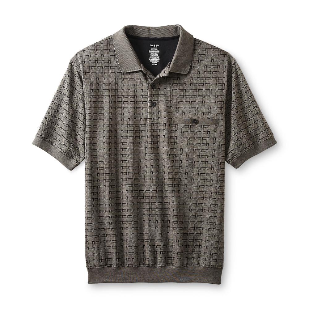 David Taylor Collection Men's Pocket Polo Shirt - Box Jacquard
