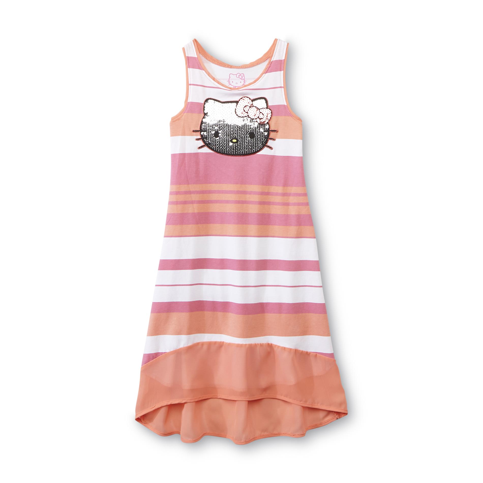 Hello Kitty Toddler Girl's High-Low Maxi Dress - Striped