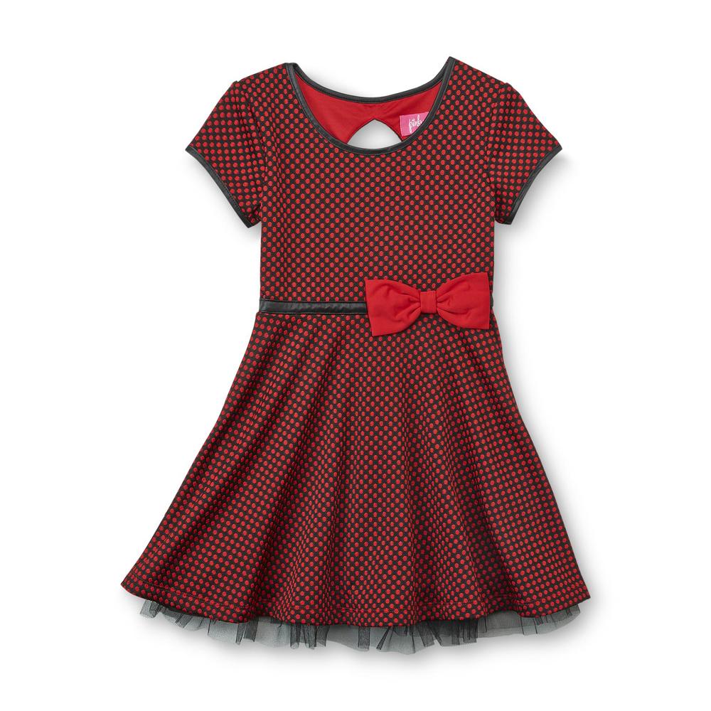 Pinky Girl's Flared Dress - Dots