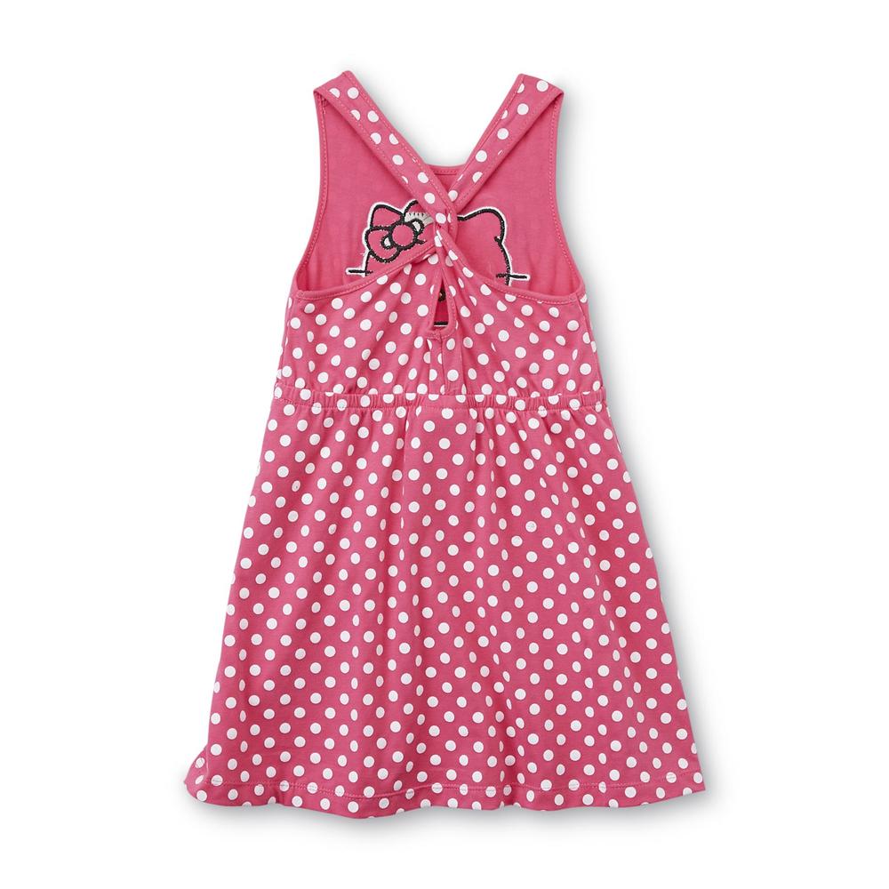 Hello Kitty Toddler Girl's Embellished Knit Sundress - Polka Dot