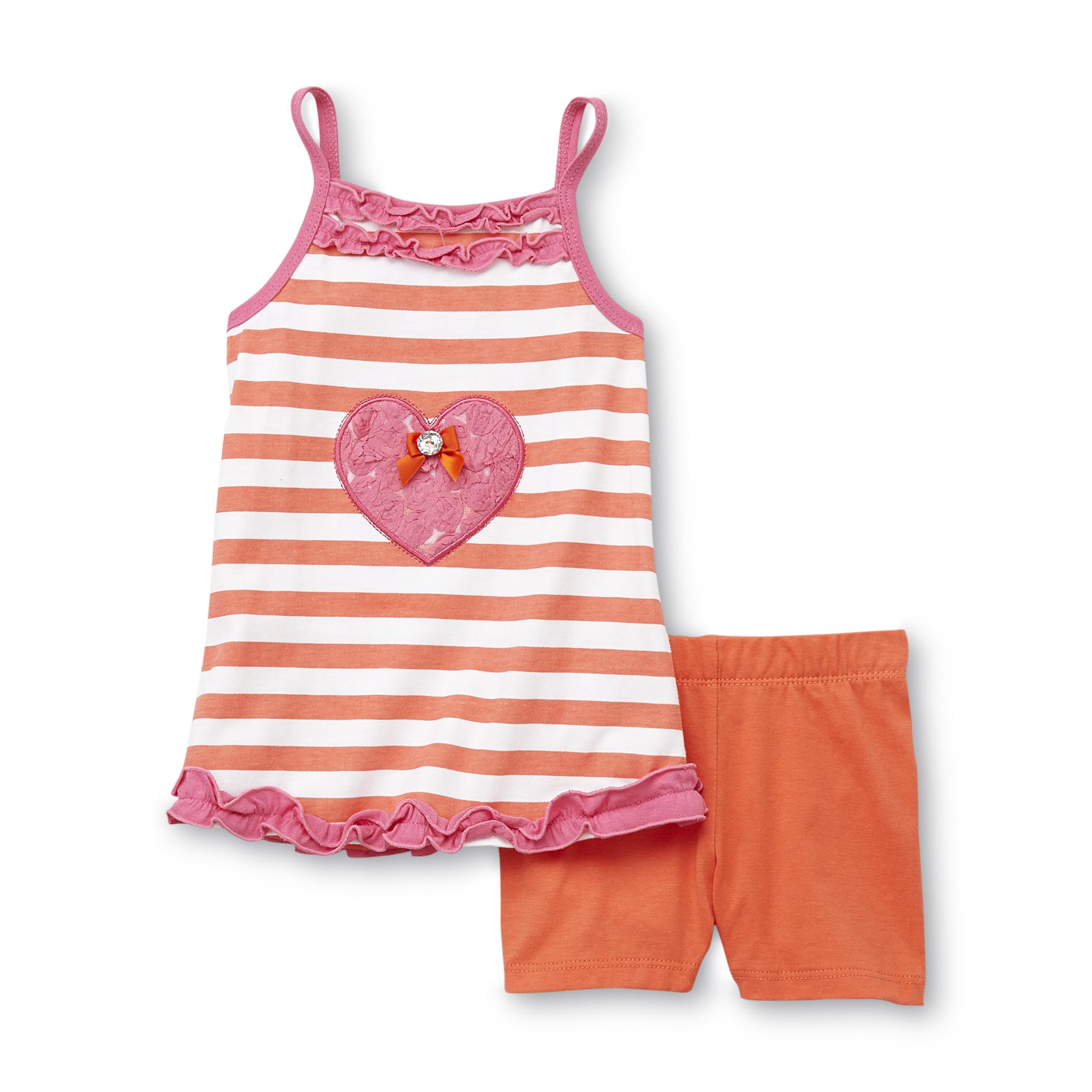 Young Hearts Infant & Toddler Girl's Tank Top & Bike Shorts - Heart