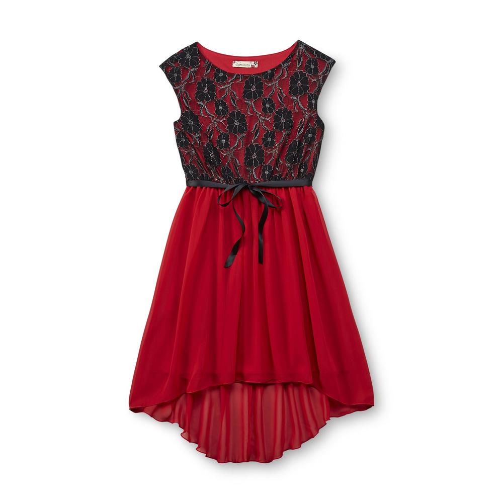Speechless Girl's Lace Bodice Occasion Dress - Floral